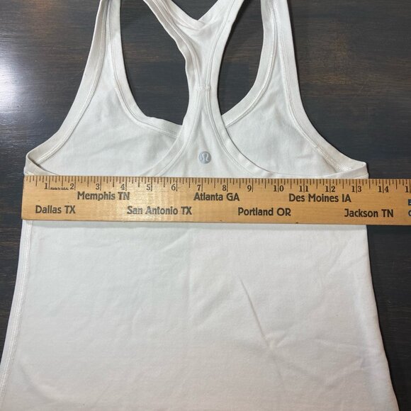 Lululemon White Racerback Tank Top Size 4 - Picture 3 of 4